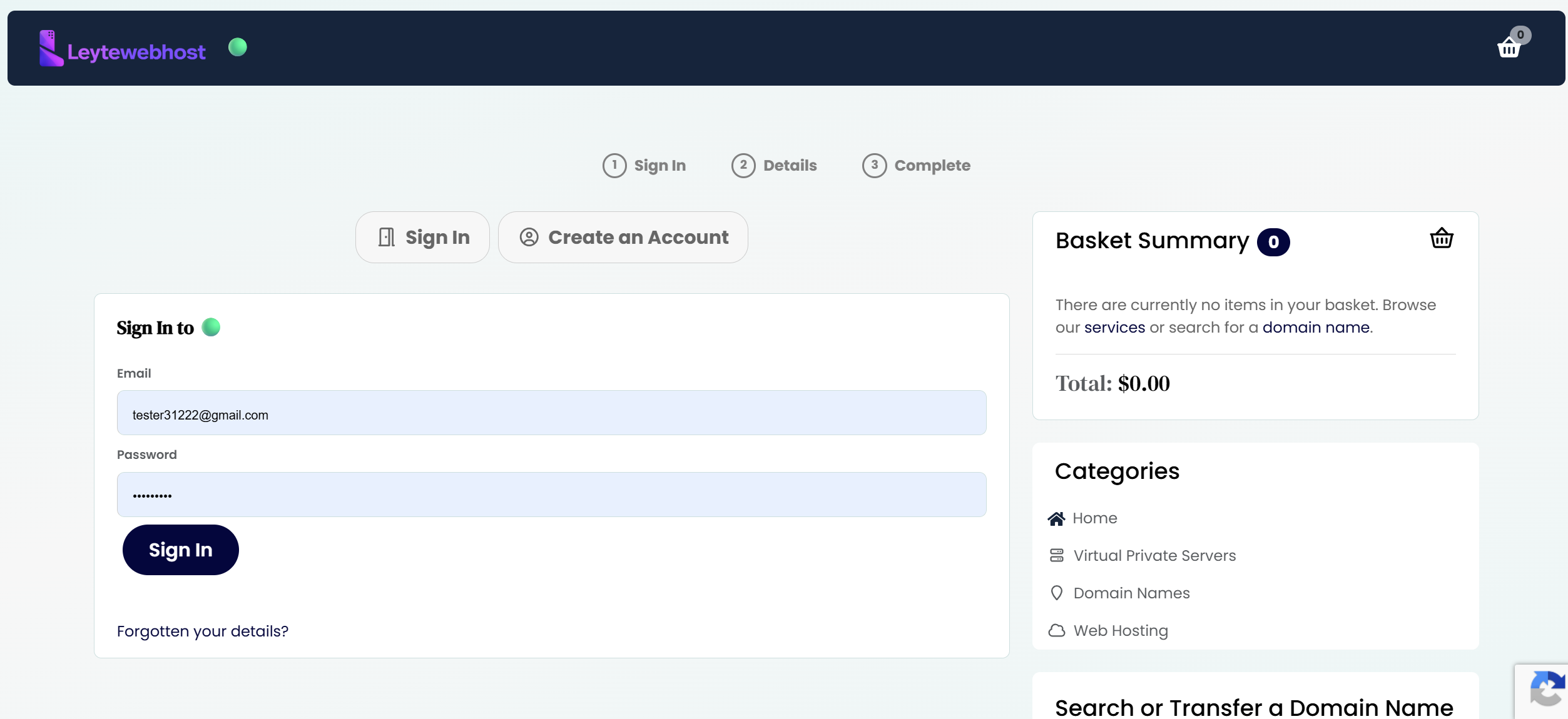 Client Control Panel
